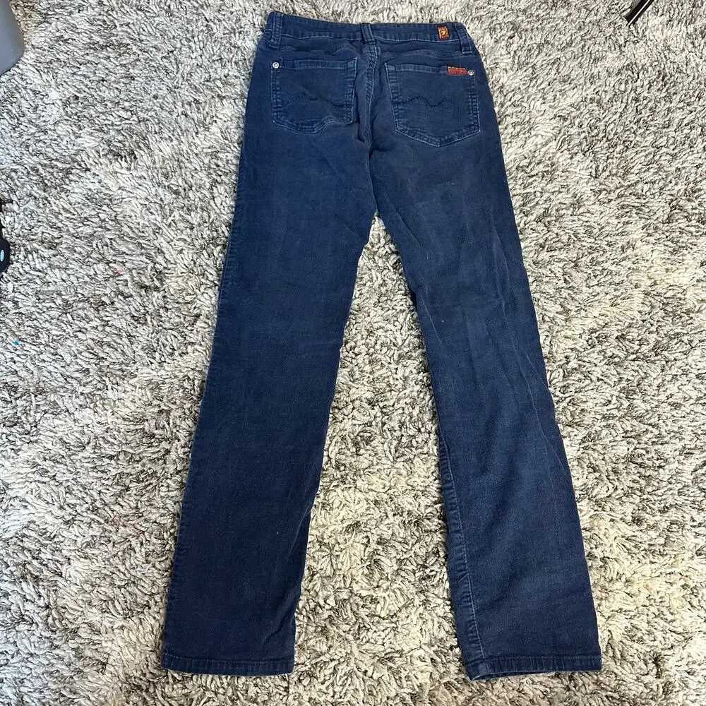 7 For all Mankind Navy Blue Skinny Cords Corduroy Pants Boys 12.